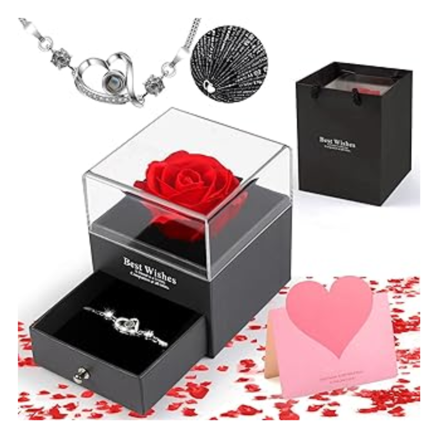 Joyero del amor  con rosa eterna