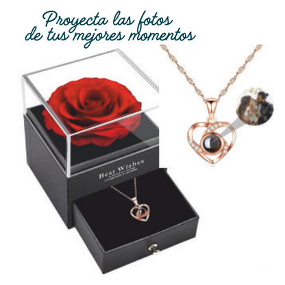 Joyero del amor  con rosa eterna