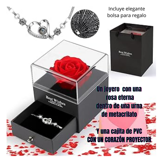 Joyero del amor  con rosa eterna